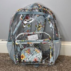 NWOT Vera Bradley Clearly Colorful Backpack with Matching Pouch